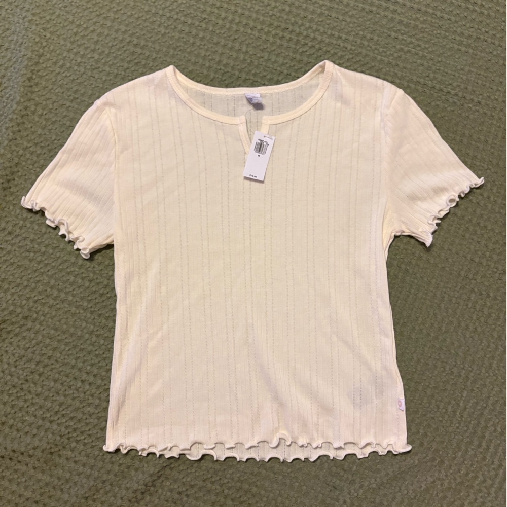 Off-White Lettuce Trim Top